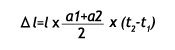 l = l ~ (a1+a2/2) ~ (t2-t1)